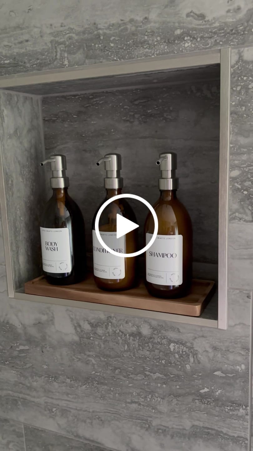 Customer video review of Set of 3 Bathroom Reusable Amber Glass Bottles 500 ML with Metal Pump