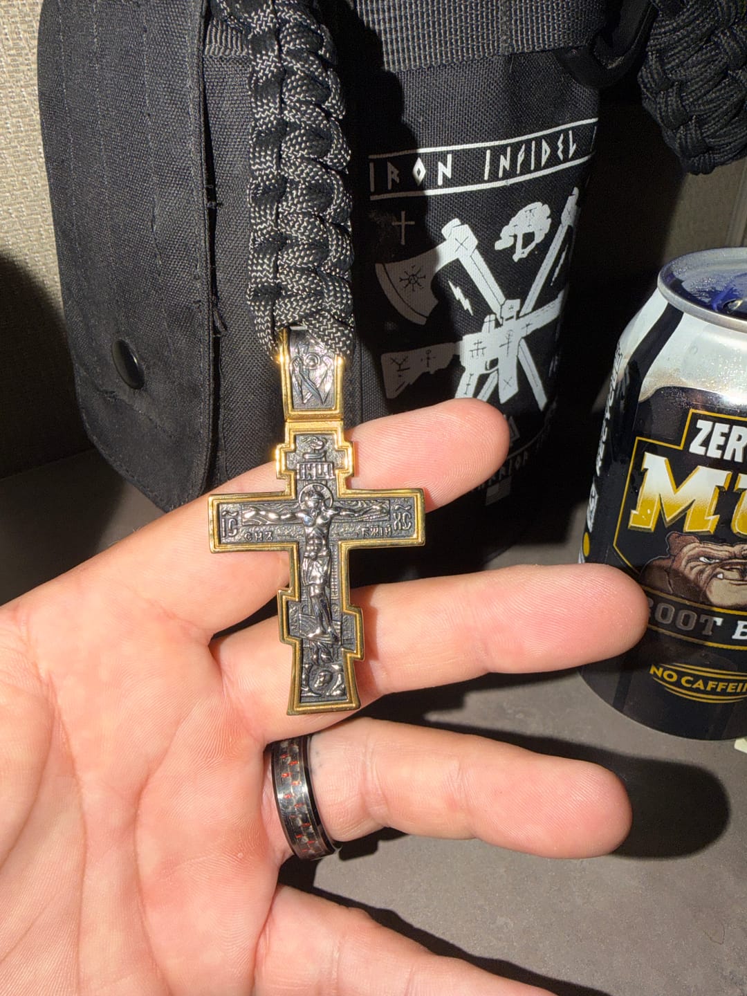 Customer photo review of DARK JESUS CROSS. - GOLD