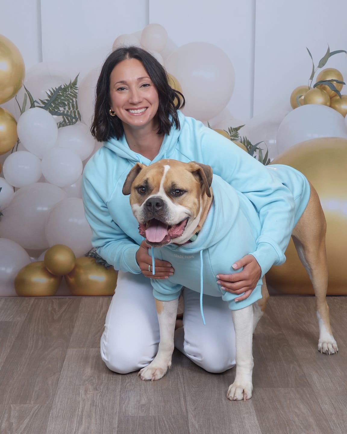 Customer photo review of Essential Dog Hoodie - Baby Blue
