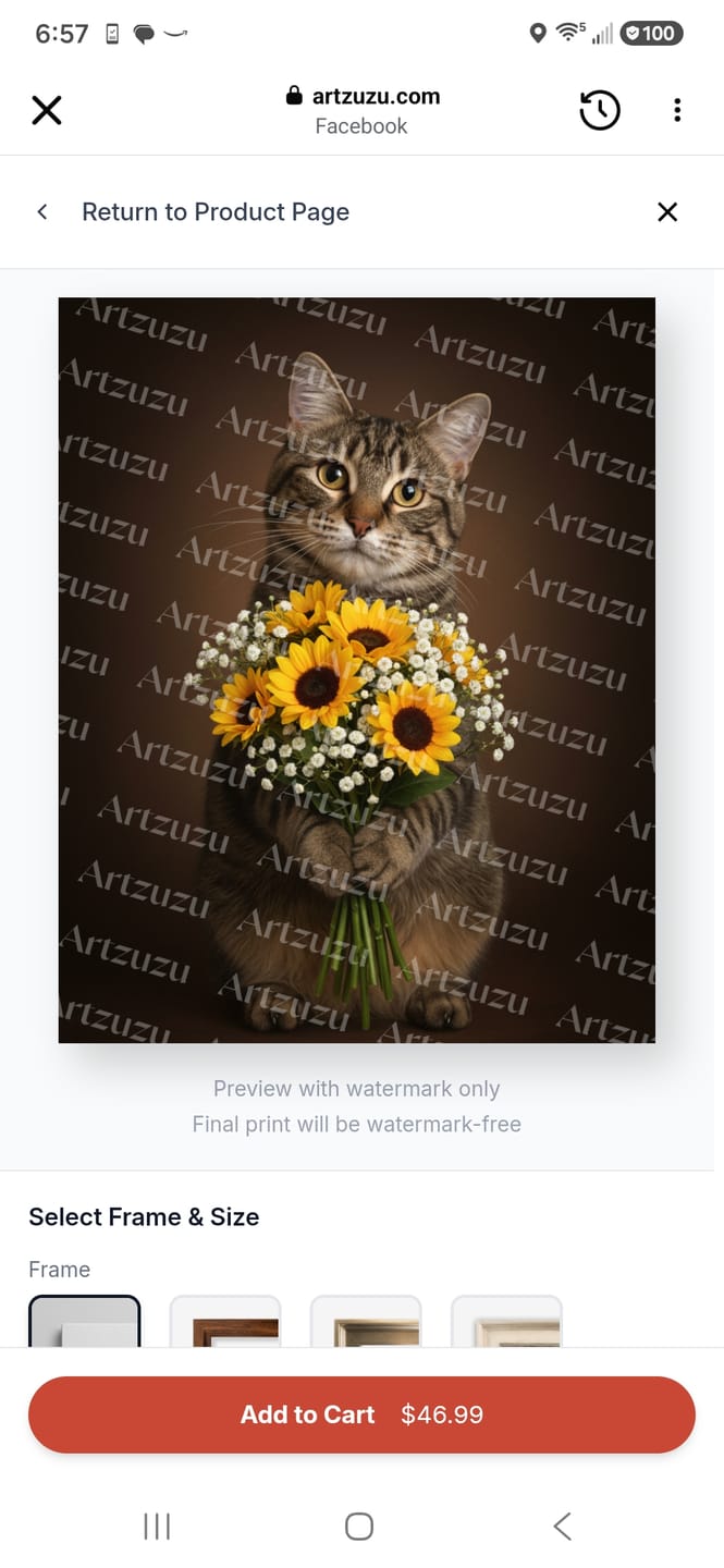 Customer photo review of Artzuzu Custom Portrait For Pets - Little Bouquet