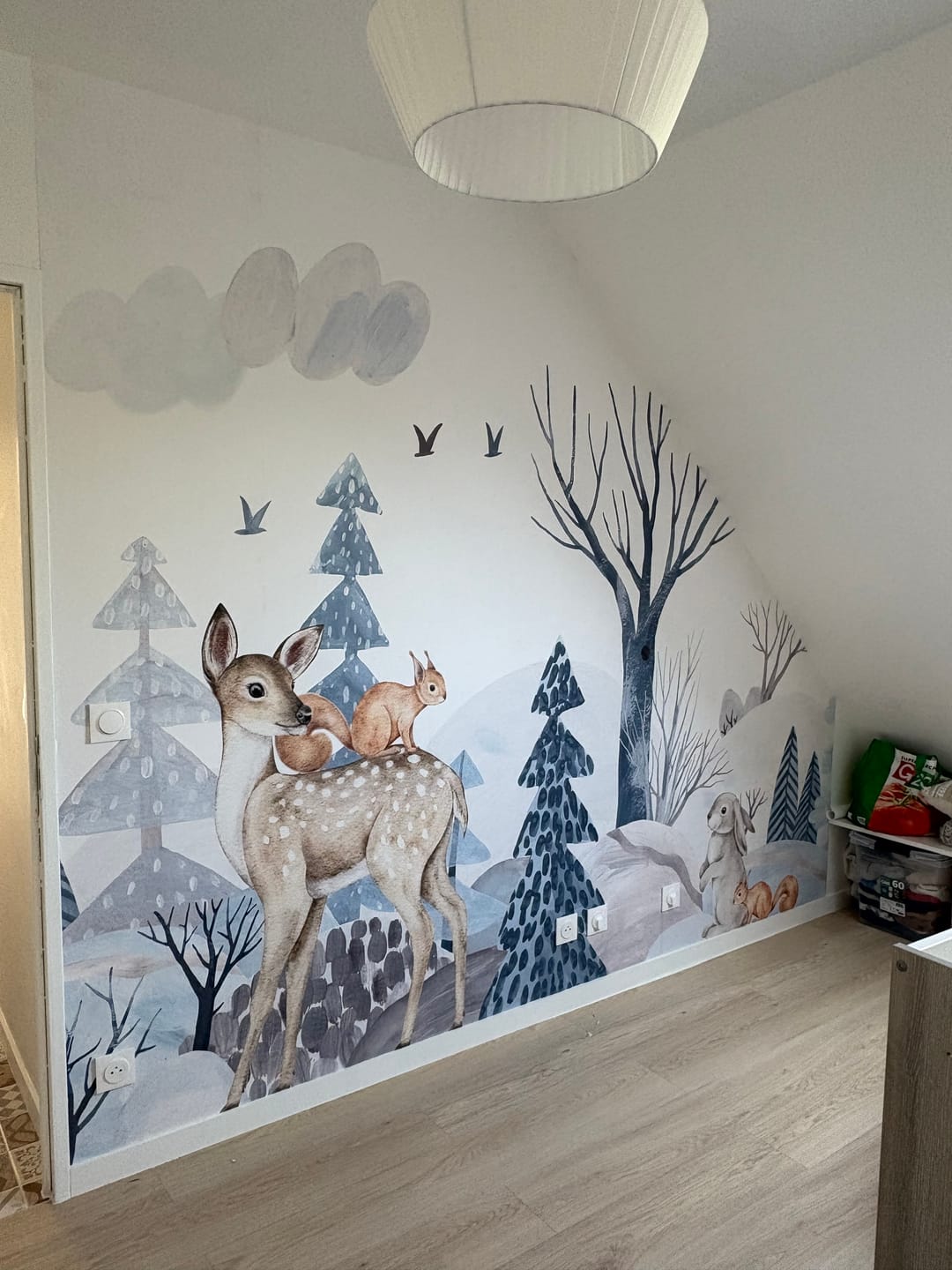 Customer photo review of Papier Peint Animaux  Biche Forêt d'Hiver