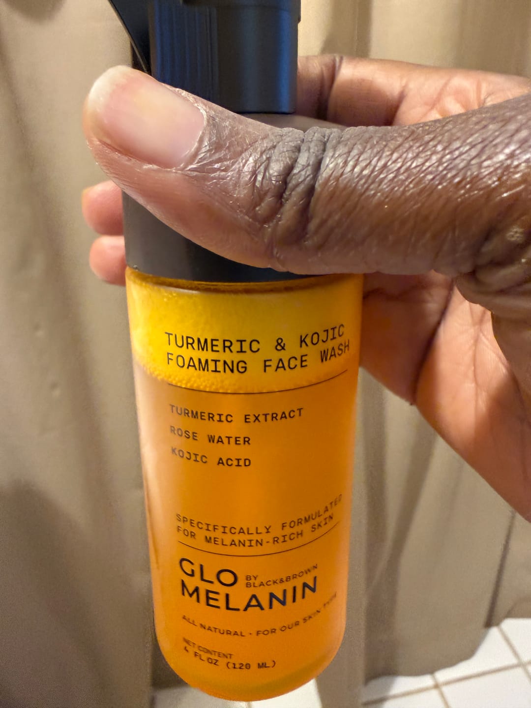 Customer photo review of Turmeric and Kojic Foaming Face Wash