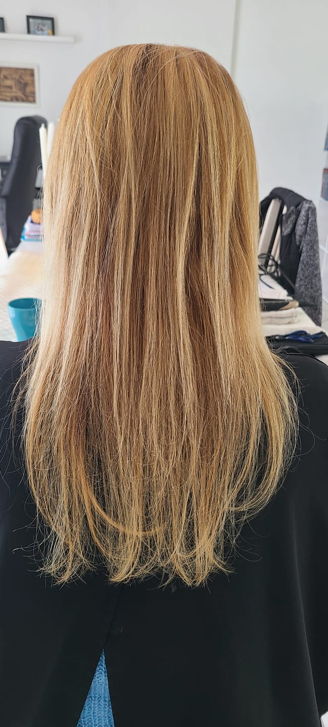Customer photo review of Lissage brésilien au café vert + shampoing clarifiant