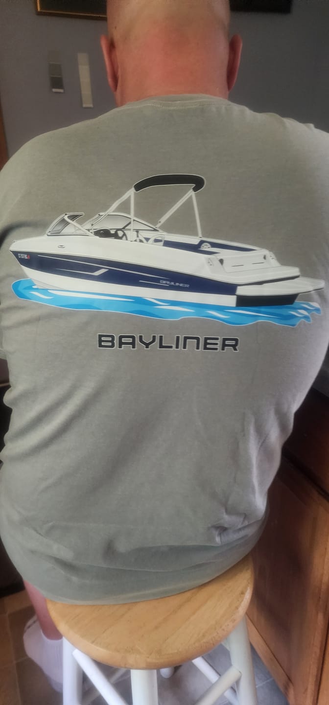 Customer photo review of Custom Boat T-Shirts - With Front Pocket