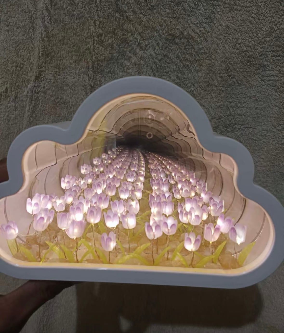Customer photo review of Hidden Bloom Cloud - 2-in-1 Mirror Tulip Night Lamp