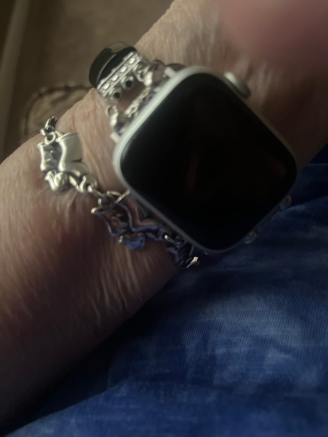 Customer photo review of Bohemian Noir Stretch Apple Watch Strap