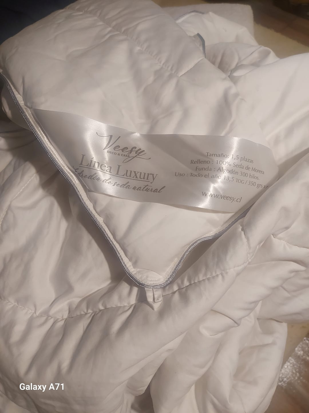Customer photo review of EDREDÓN DE SEDA NATURAL DE TODA TEMPORADA