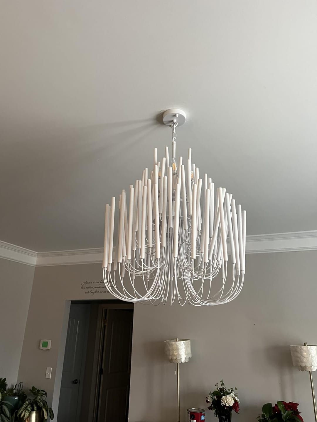 Customer photo review of Agave Abstract Wood Chandelier