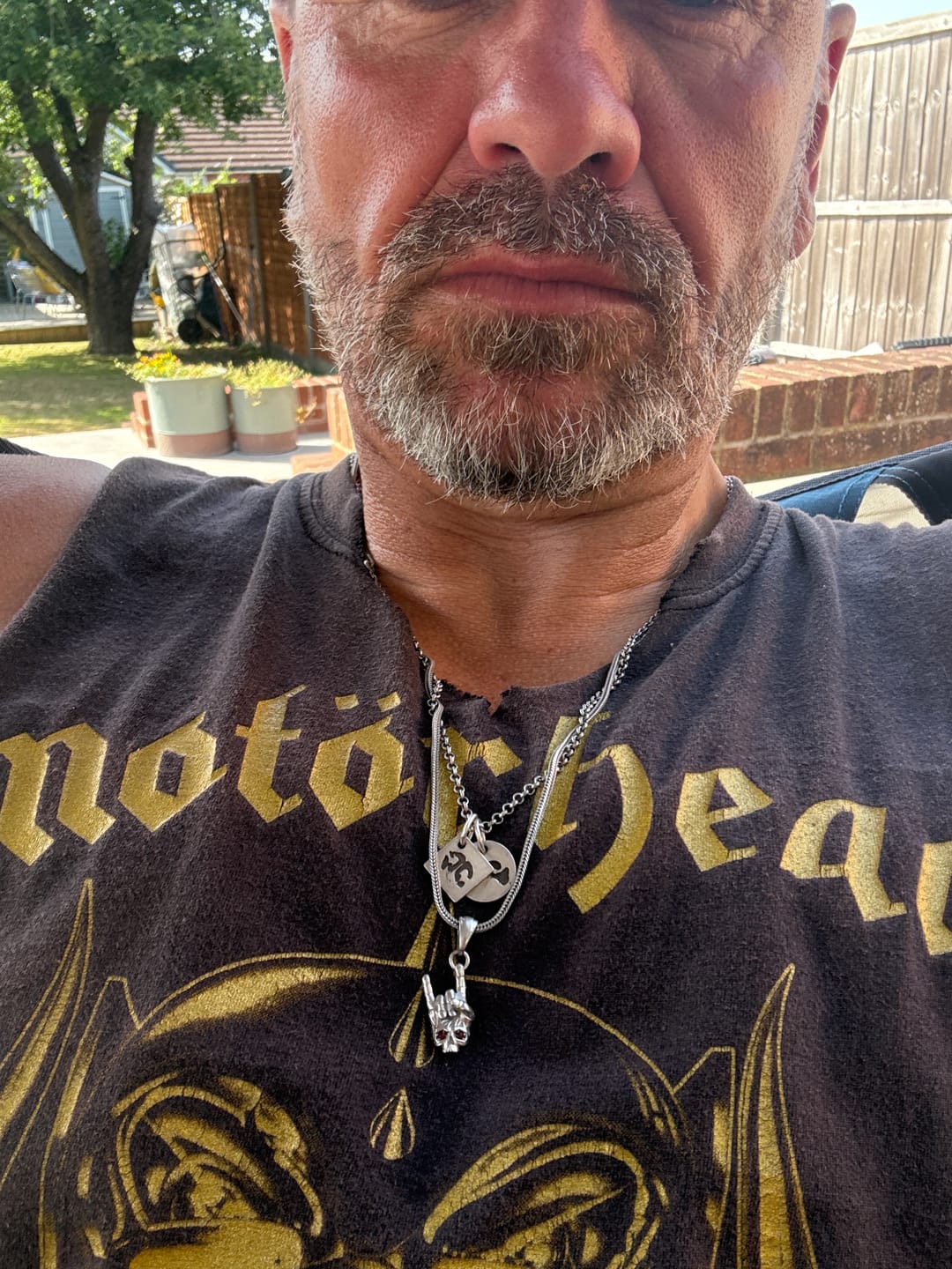 Customer photo review of Rock Skull Necklace