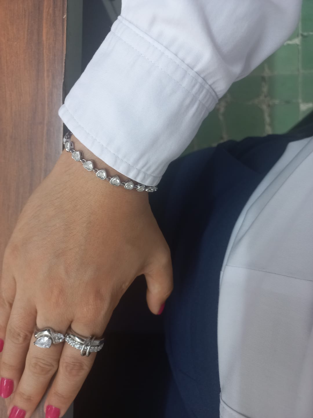 Customer photo review of Anillo Celeste Plata + Zirconia