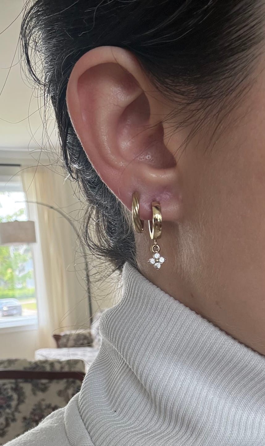 Customer photo review of Mini Icon Hoops - Gold