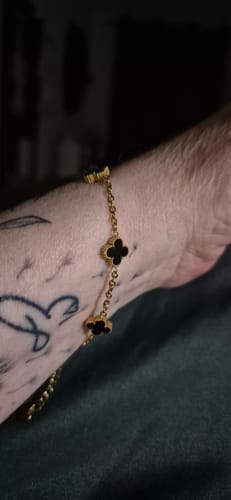 Customer photo review of Clover Bracelet with Personalised Engraving