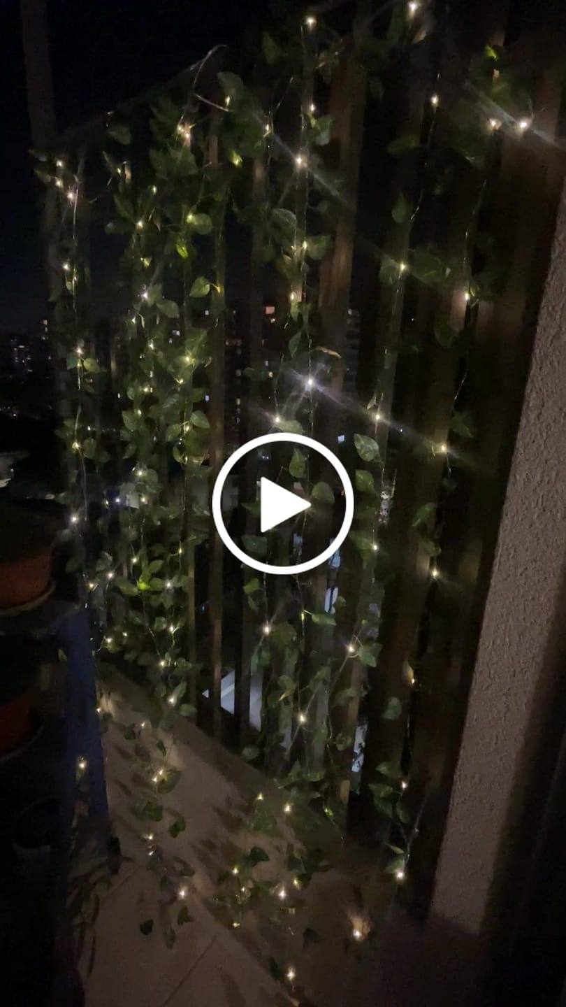 Customer video review of Cortina de Hojas Solar - Luz Cálida / 2x2 o 3x3 m