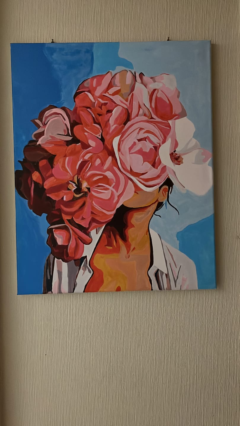 Customer photo review of Entre pétalos y silencio (Pintura por Números) 40x50 cm