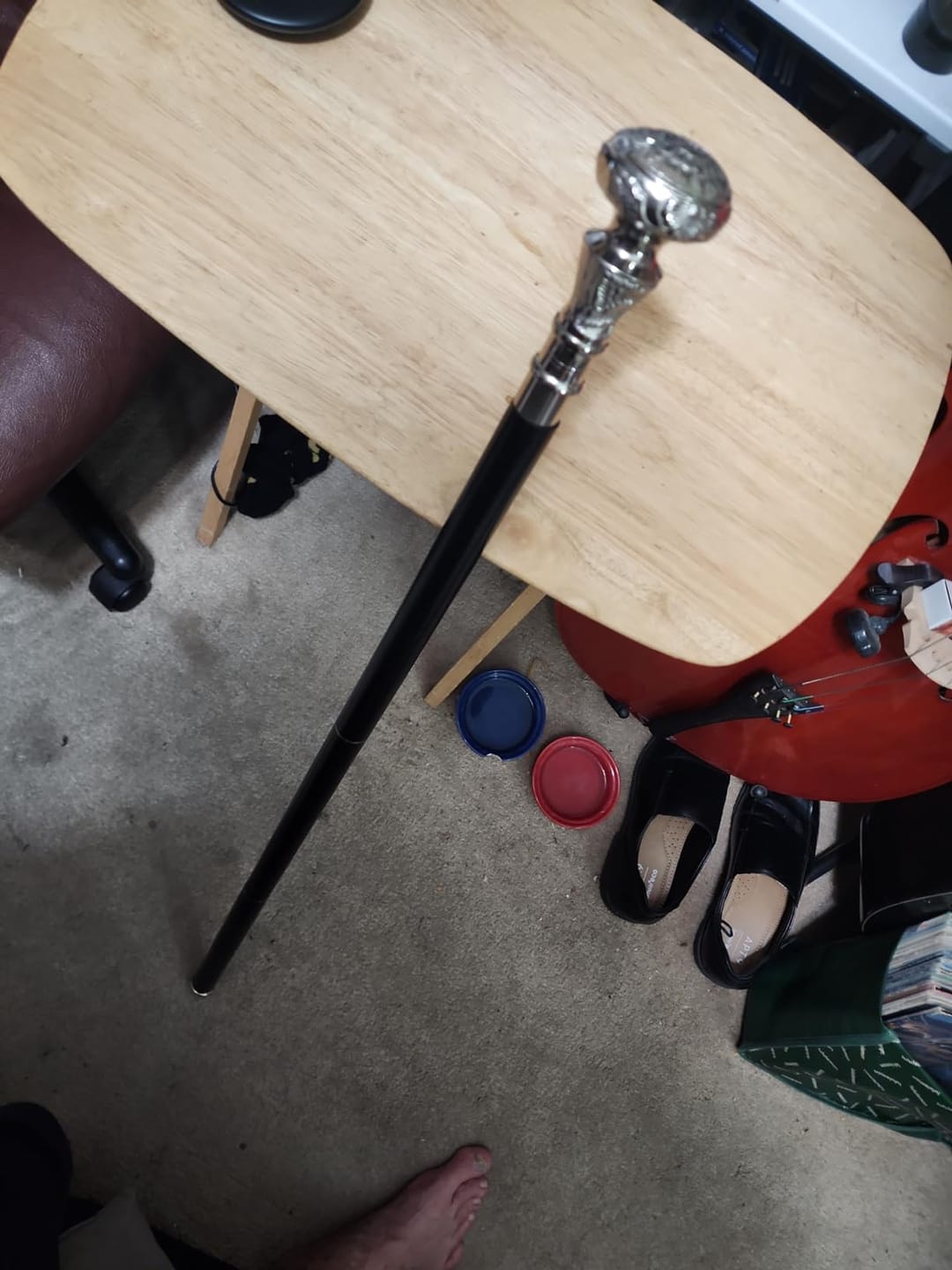 Customer photo review of Handmade Spiral Rope Style Victorian Handcrafted Head Brass Walking Sticks.