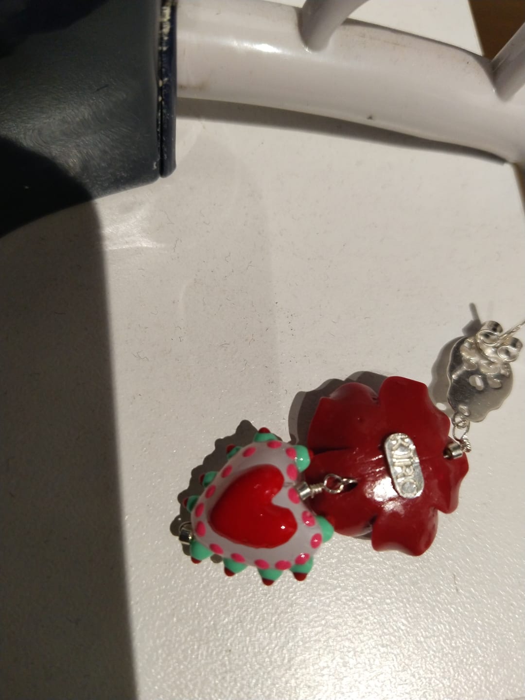 Customer photo review of Aros Rosas, corazón , frutilla y Calaveras Plata 925. 5cm