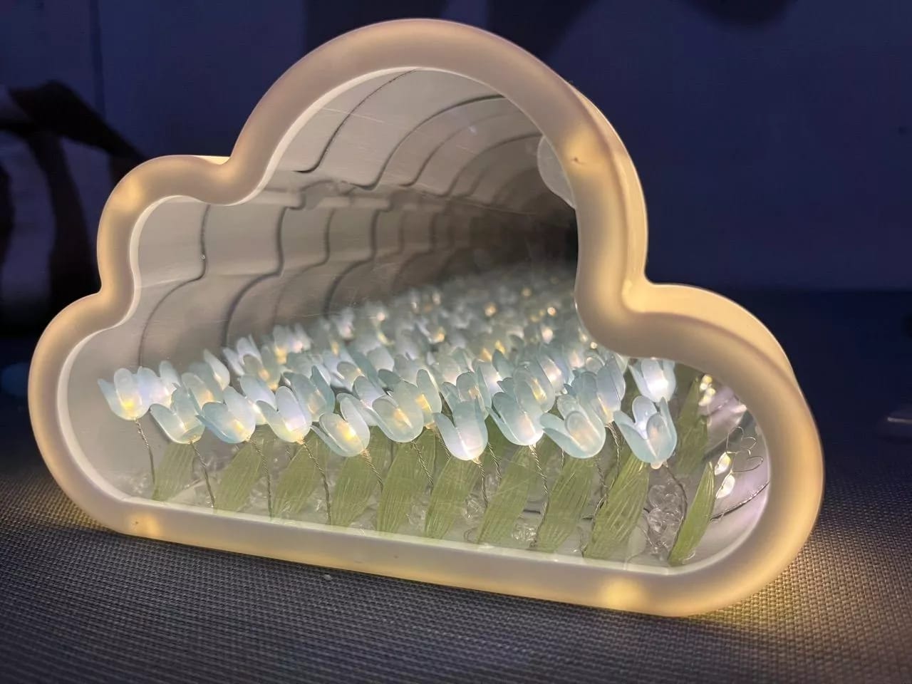 Customer photo review of Hidden Bloom Cloud - 2-in-1 Mirror Tulip Night Lamp