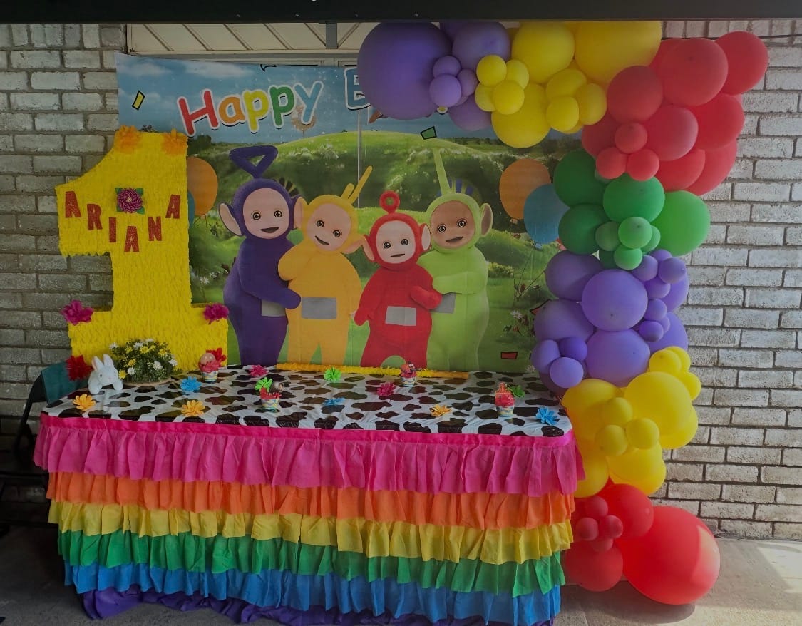 Customer photo review of Teletubbies Backdrop Kids Birthday Background  Party Photography Baby Child Banners