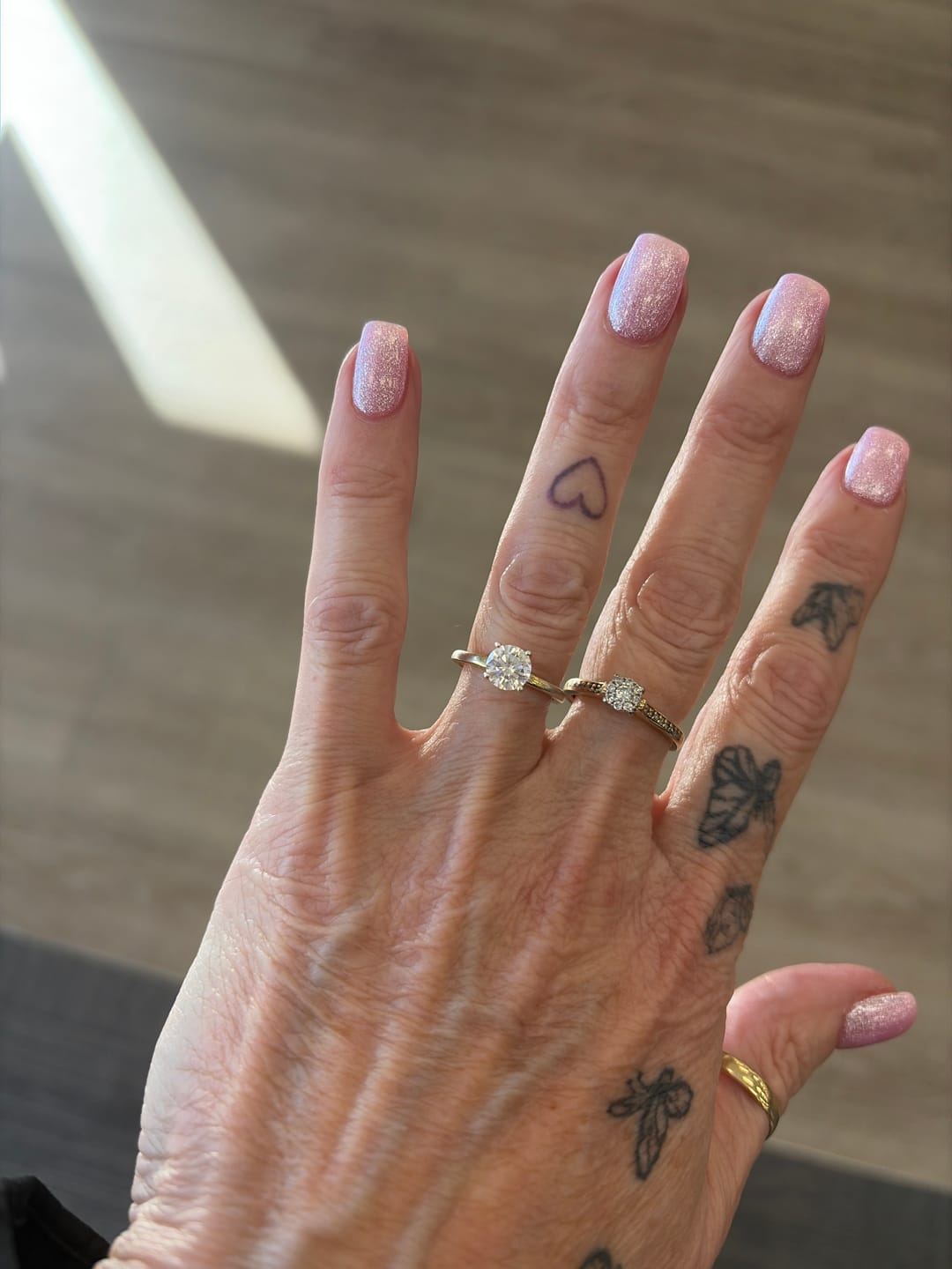 Customer photo review of The Round Sapphire Engagement Ring