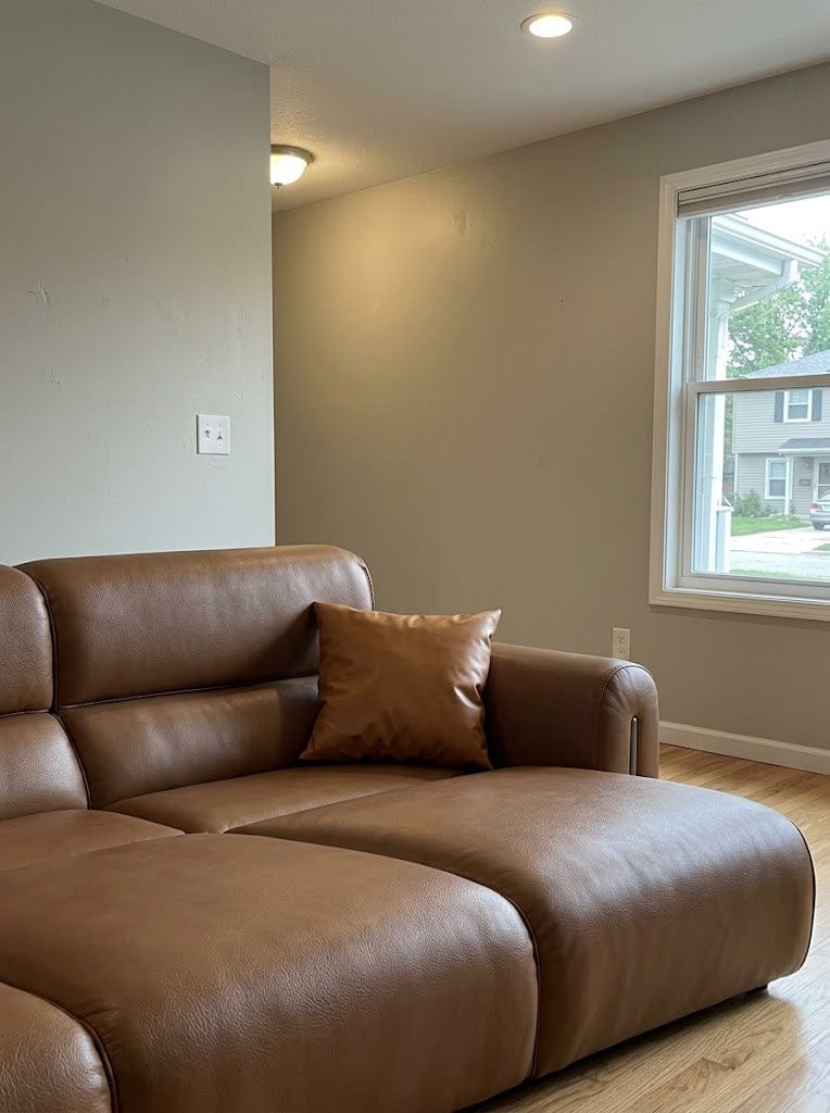 Customer photo review of Haverford Recliner Sofa (Light Grey)