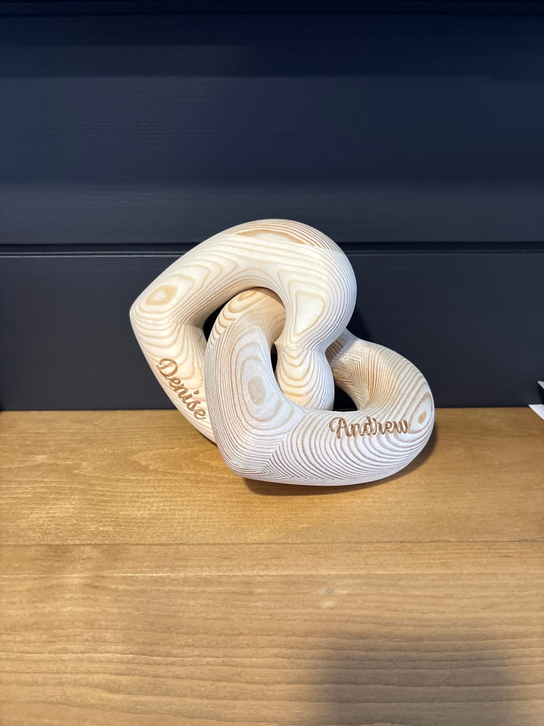 Customer photo review of Romantic Couple - Personalized Infinity Heart Sculpture