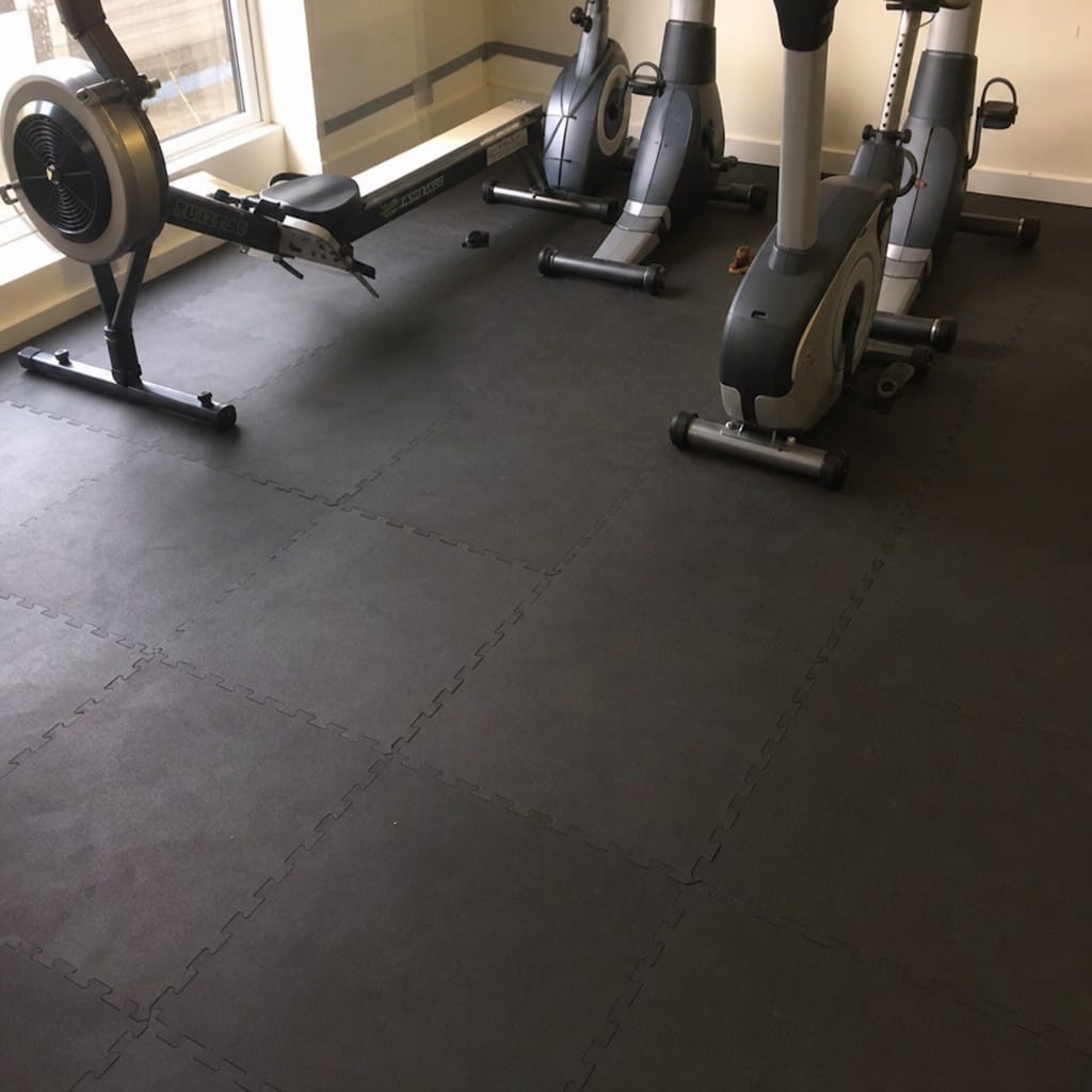 Customer photo review of 16mm Interlocking Rubber Gym Tiles | 500mm × 500mm | EN 13893 Certified | Commercial Grade
