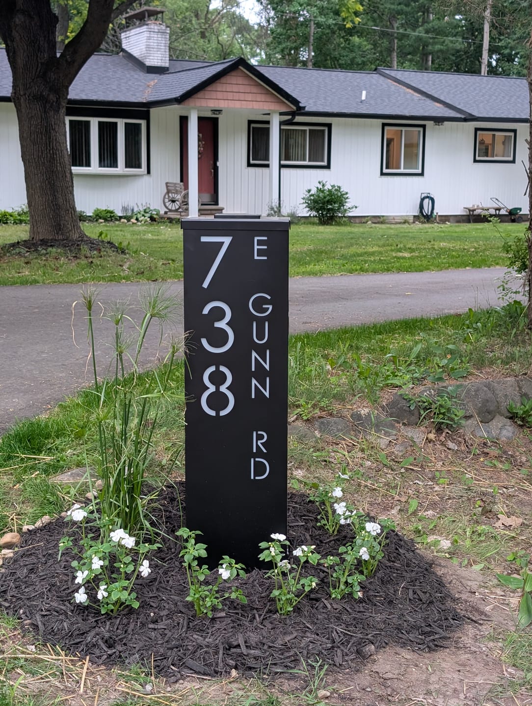 Customer photo review of Address Column - White Translucent Plexiglass Backing Upgrade