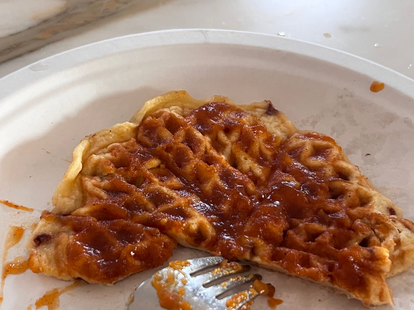 Customer photo review of CinnaBun Protein Waffles