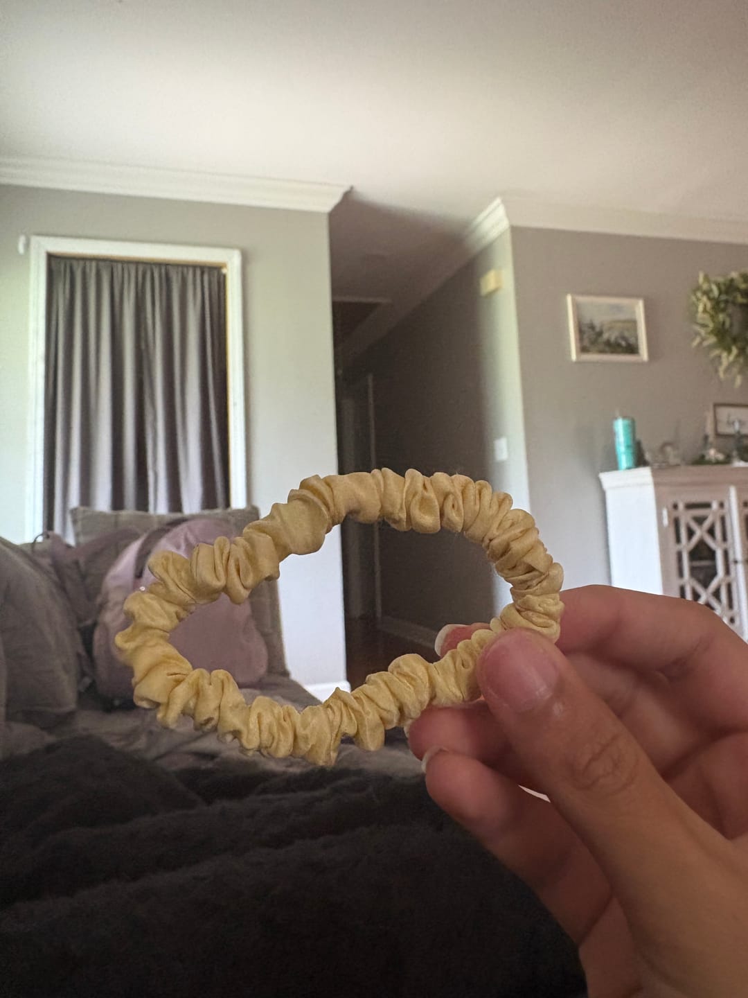 Customer photo review of Silk Scrunchies Hair Tie Set
