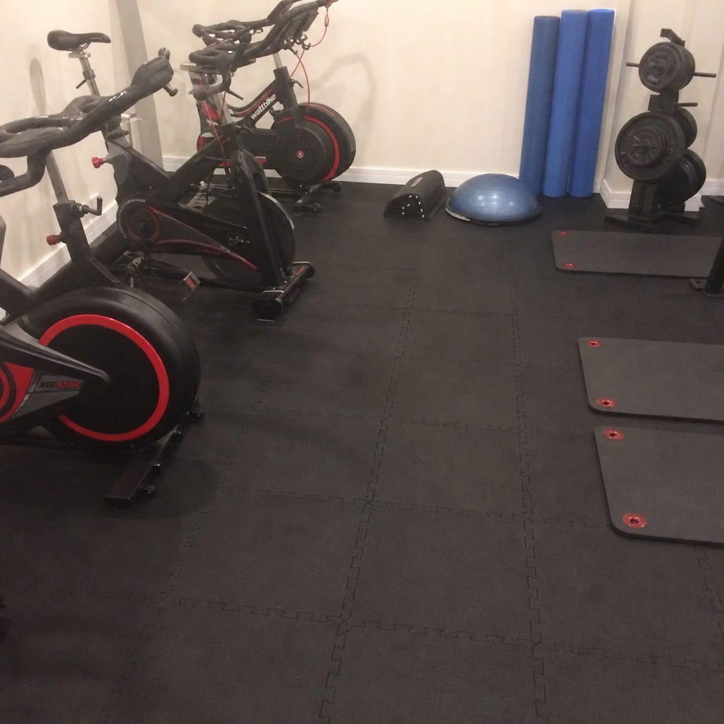 Customer photo review of 16mm Interlocking Rubber Gym Tiles | 500mm × 500mm | EN 13893 Certified | Commercial Grade