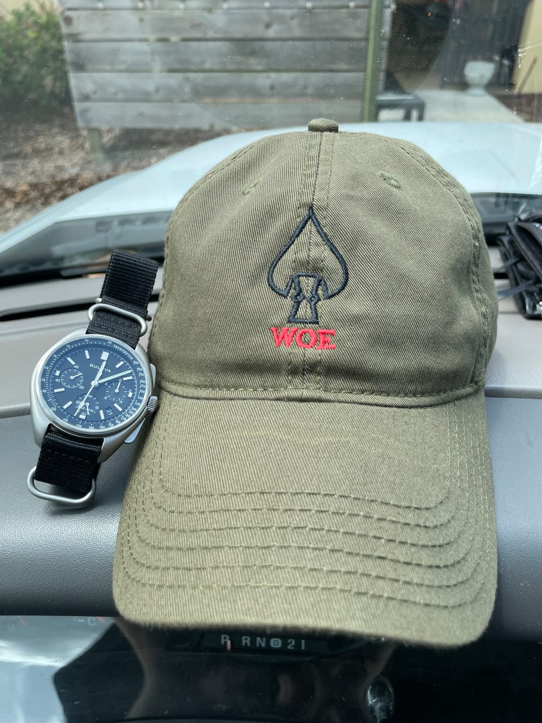 Customer photo review of The Watches of Espionage Dad Hat