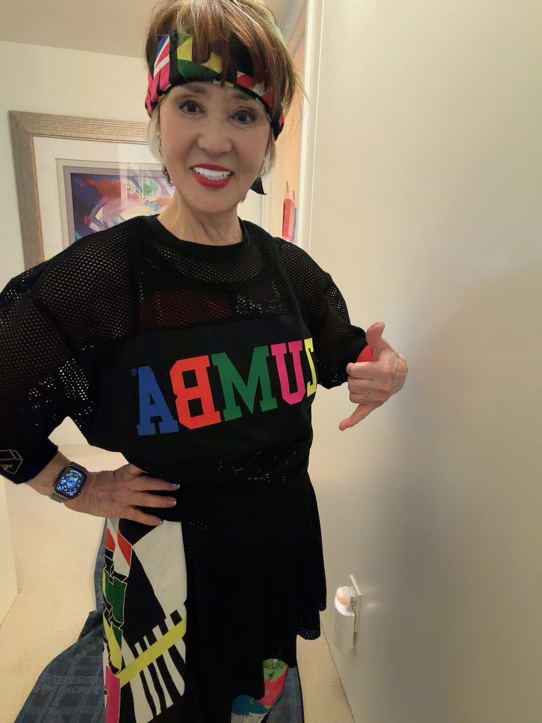 Customer photo review of Worldwide Unisex Mesh Crew Neck Top
