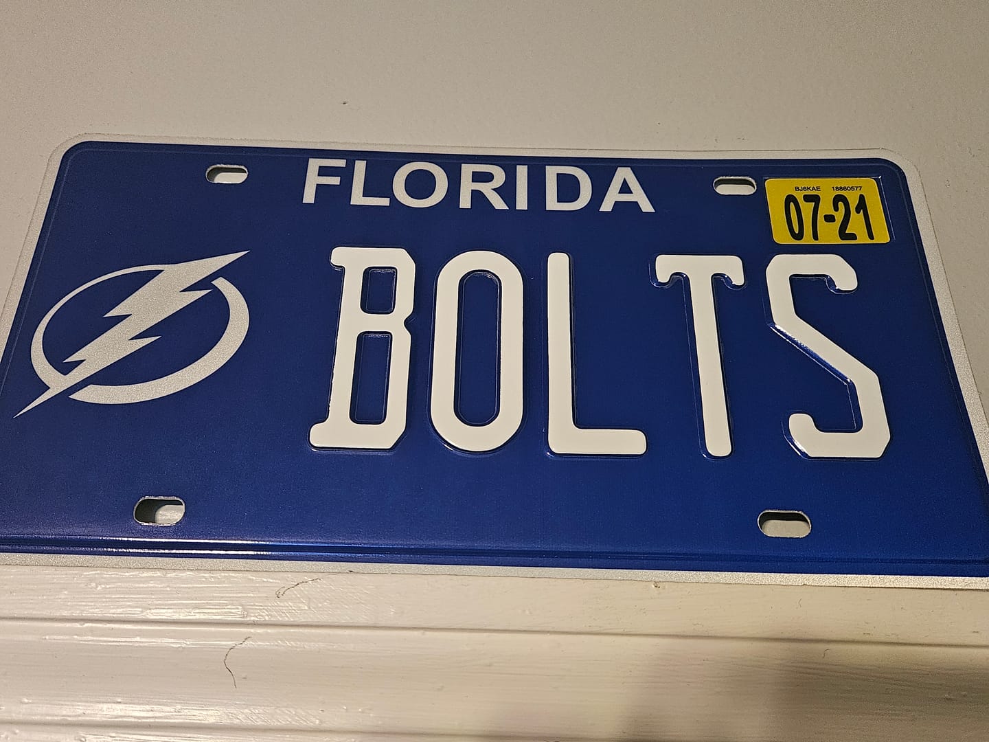 Customer photo review of FLORIDA LICENSE PLATE - TAMPA BAY LIGHTNING (NHL) 12x6