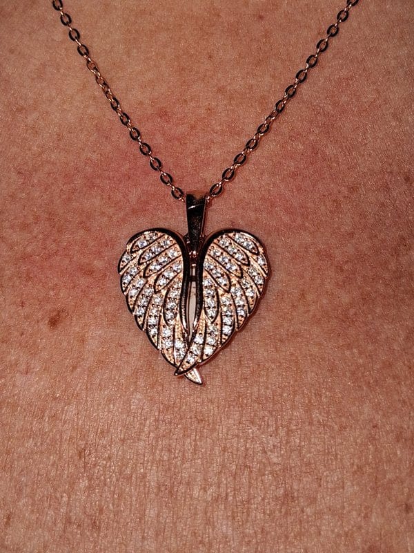 Customer photo review of Custom Angel Wing Photo Locket Necklace