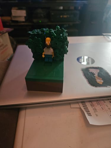 Customer photo review of Buildable Homer in the Bushes Display Set