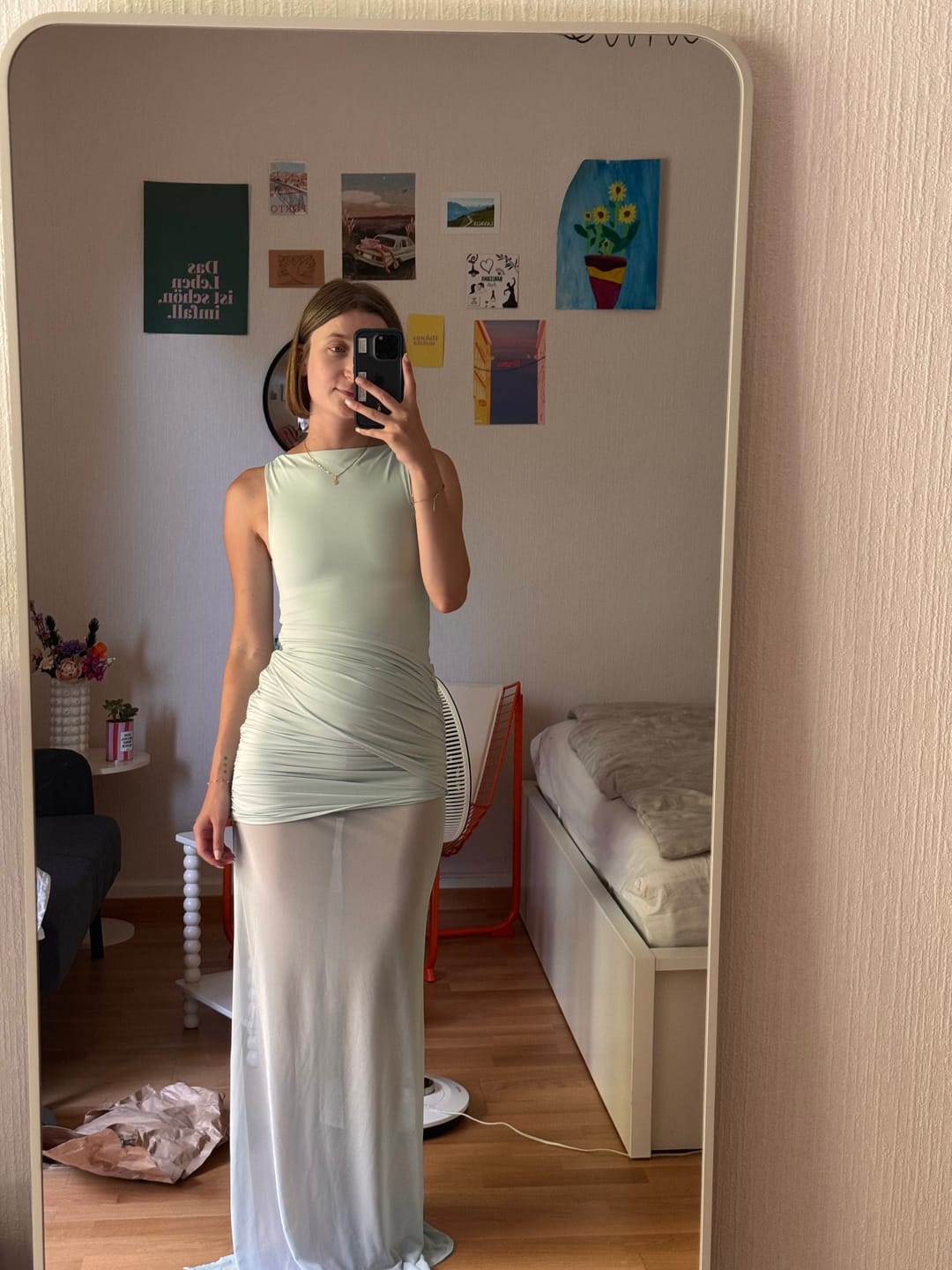 Customer photo review of DAKOTA 2-in-1 Wrap Dress - Powder Blue