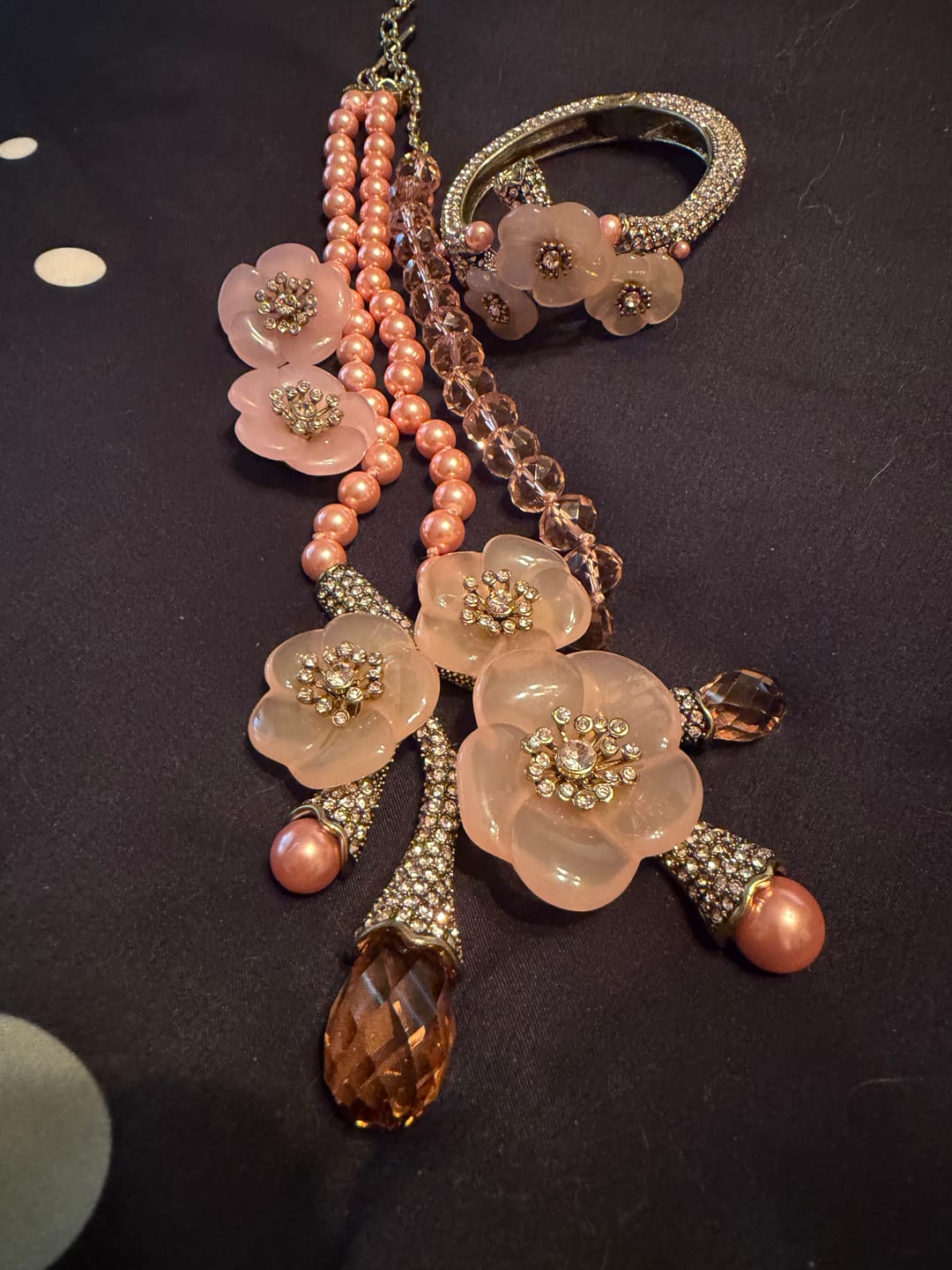 Customer photo review of HEIDI DAUS® "Cherries Jubilee" Crystal & Resin Floral Button Earring
