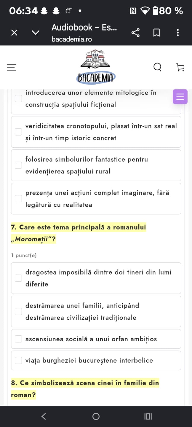 Customer photo review of Audiobook – Eseuri Audio BAC Română (temă și viziune, caracterizare, relație) + Quiz-uri