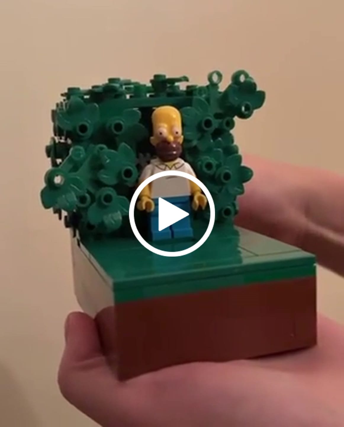 Customer video review of Buildable Homer in the Bushes Display Set