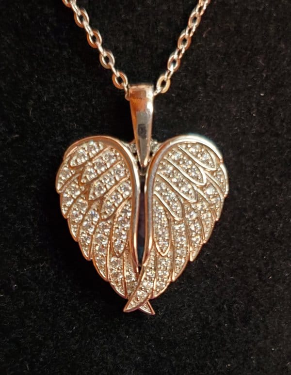 Customer photo review of Custom Angel Wing Photo Locket Necklace