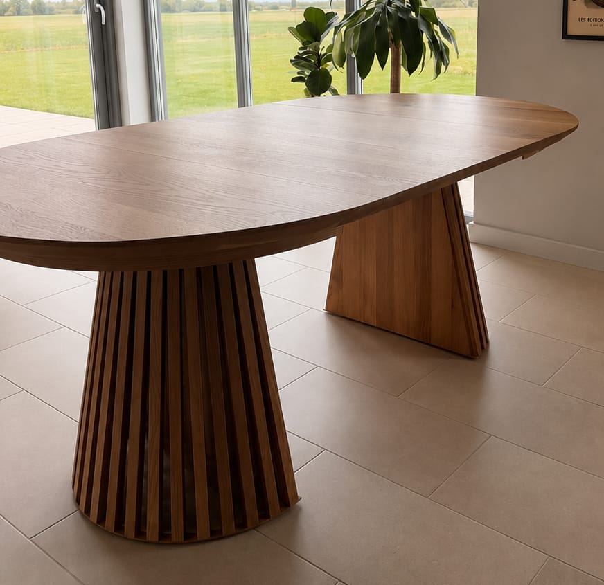 Customer photo review of Vivien Extendable Round Oak Dining Table