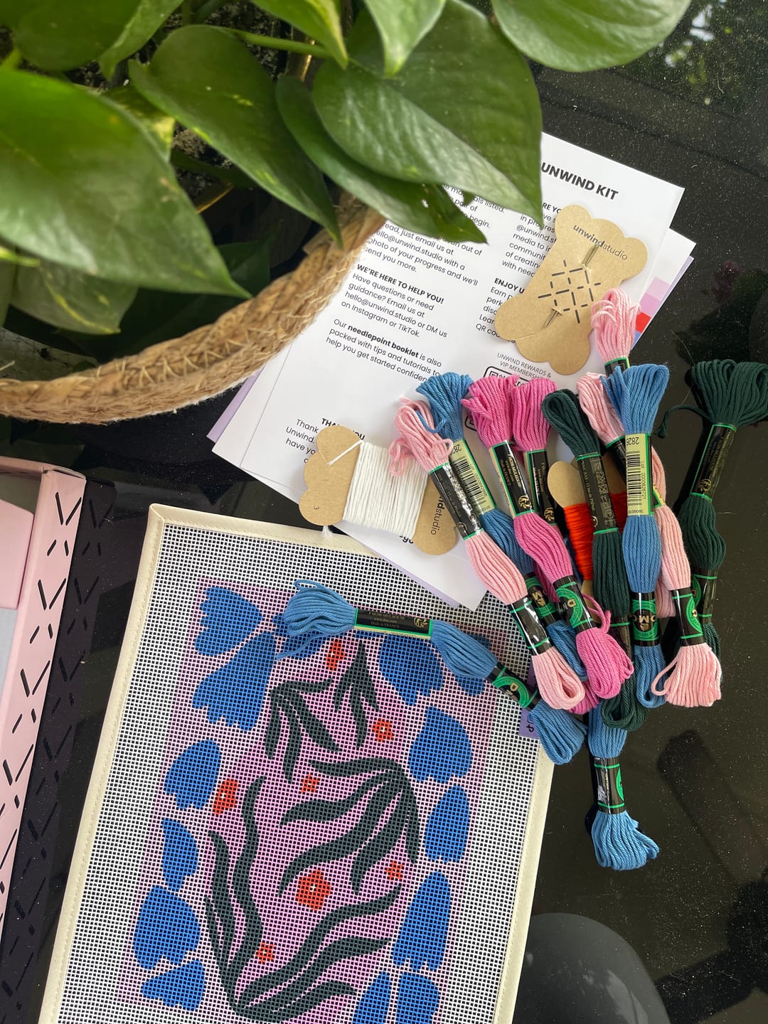 Customer photo review of Poppy Pot Needlepoint Kit