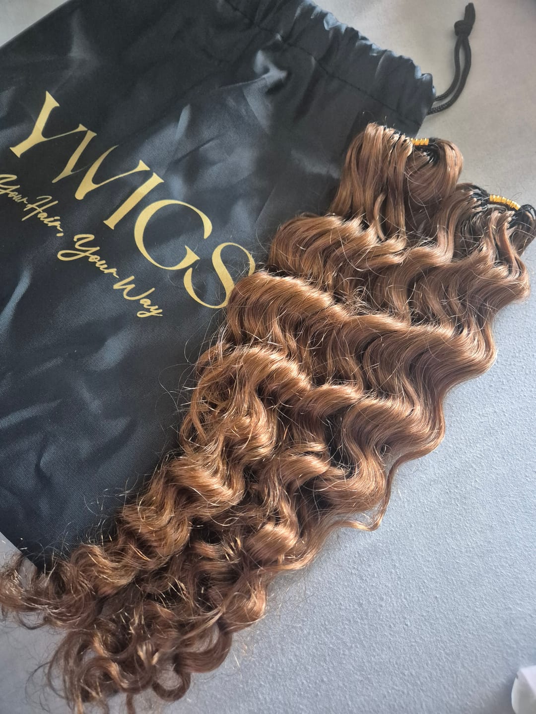 Customer photo review of #30 Light Brown Loose Deep Wave Human Crochet Hair For Miracle Knot Braids
