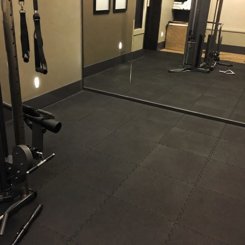 Customer photo review of 16mm Interlocking Rubber Gym Tiles | 500mm × 500mm | EN 13893 Certified | Commercial Grade