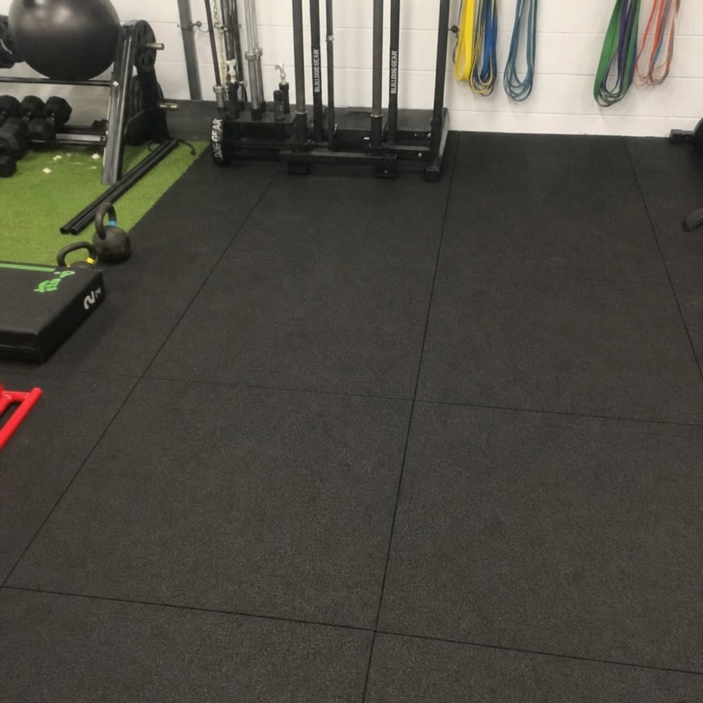Customer photo review of 20mm Rubber Gym Tiles UK | 1m² Interlocking | 400kg Drop Rated