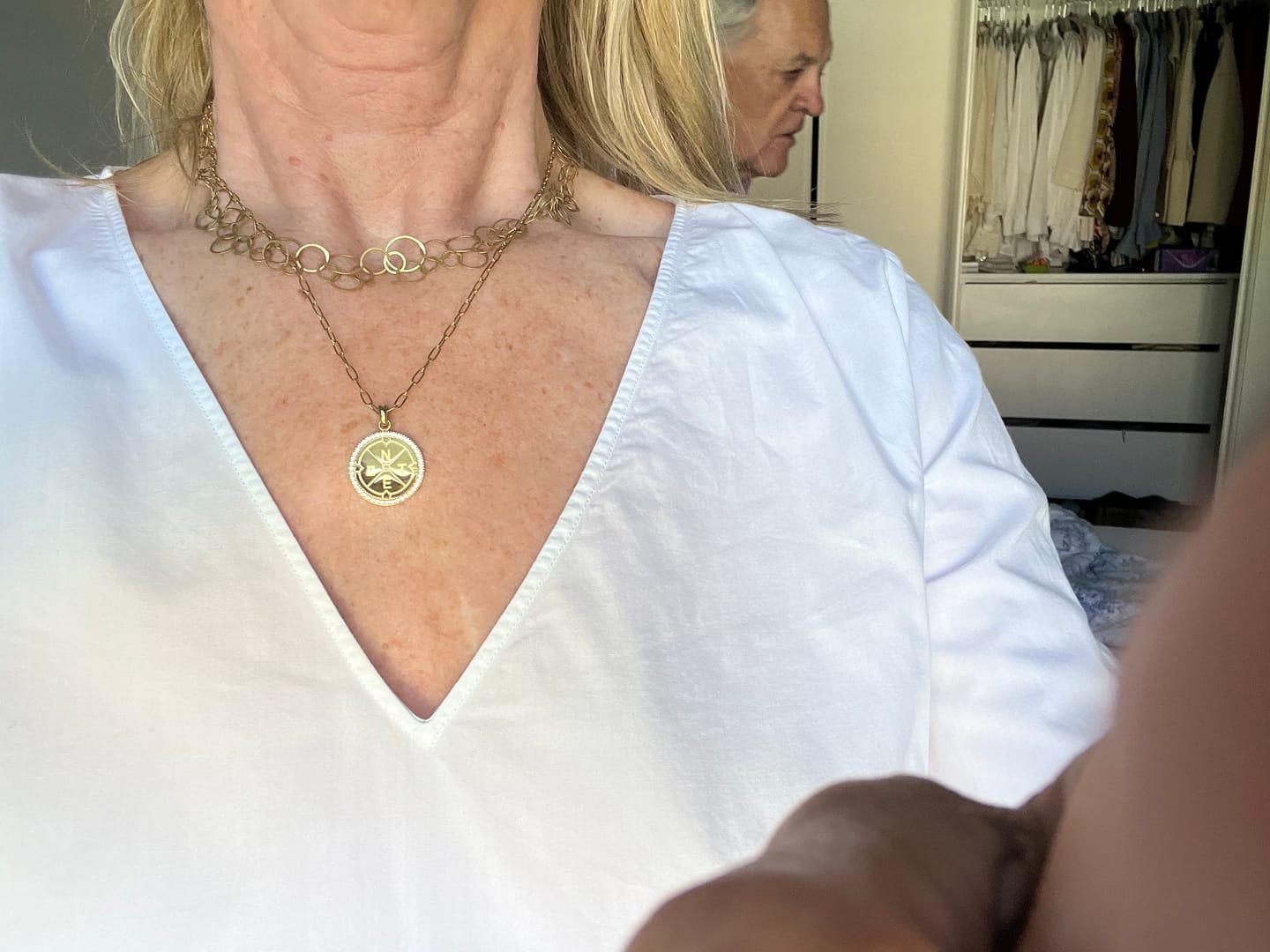 Customer photo review of Engravable Compass With Stones