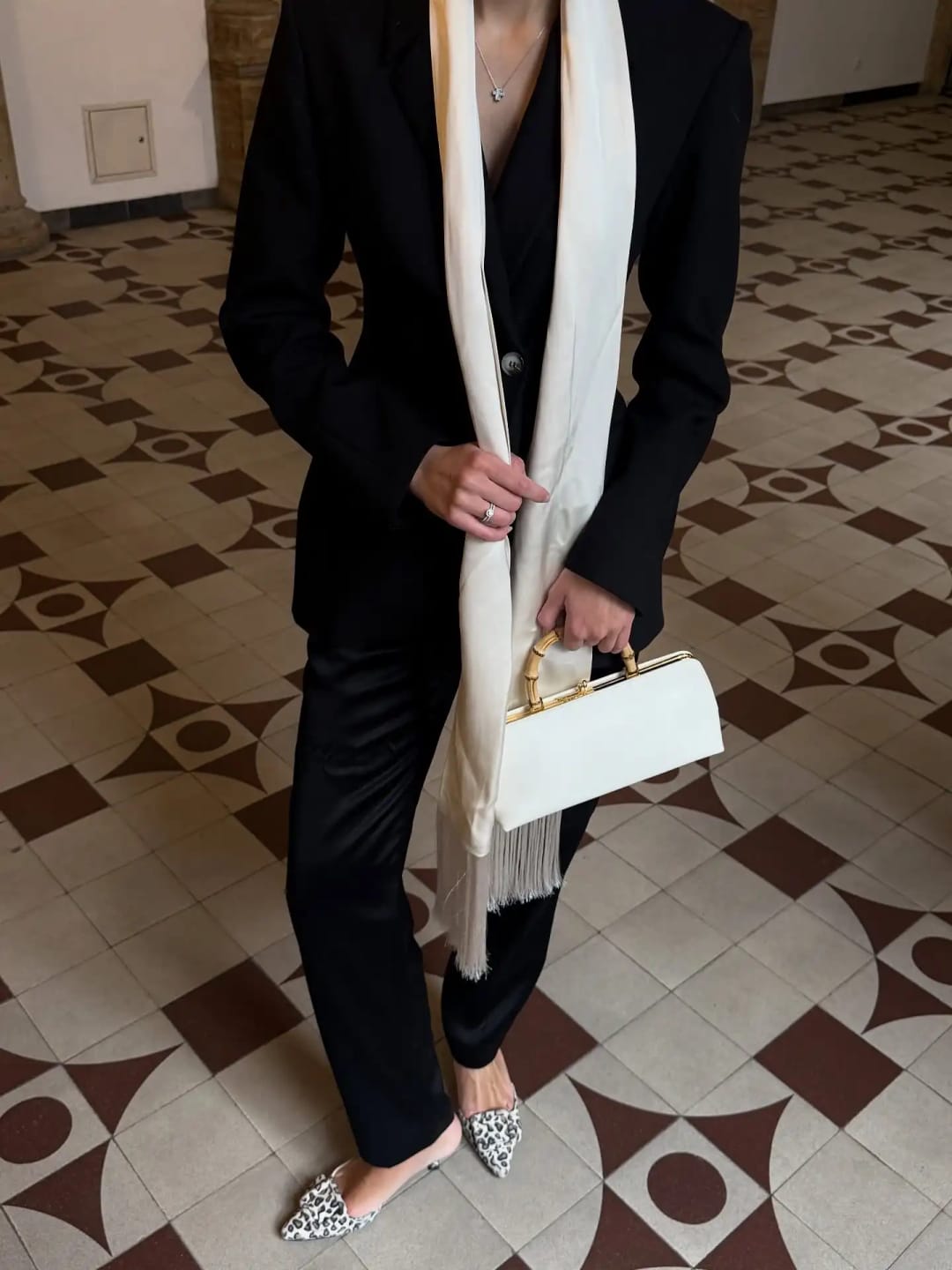 Customer photo review of Isabelle Fringe Tassel Satin Scarf Belt