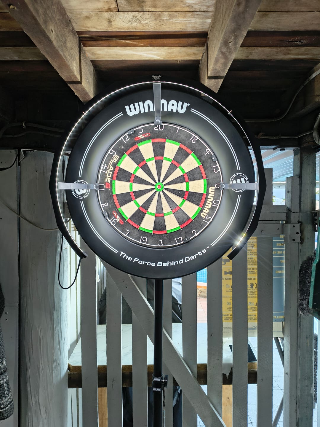 Customer photo review of Shot - Lumen Core Dartboard Lighting System