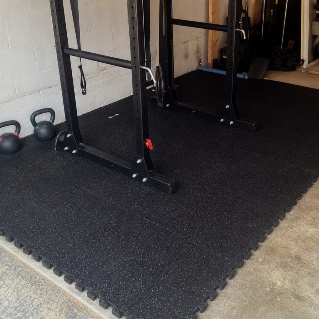 Customer photo review of 30mm Acoustic Rubber Gym Tiles | Soundproof Gym Flooring | 75 dB Noise Reduction | 200kg+ Drop Rated | EN 13893 Certified