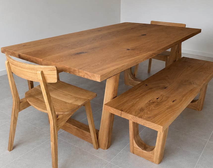 Customer photo review of Lilian Extendable Oak Dining Table